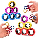 Cevioce 12 PCS Magnetic Ring Fidget Toys Set,ADHD Anxiety Magnetic Finger Spinner Pack for Teens Adults and Kids,Coolest Magnet Stress Relief Toy for 8+ Year Old Boys Girls Present