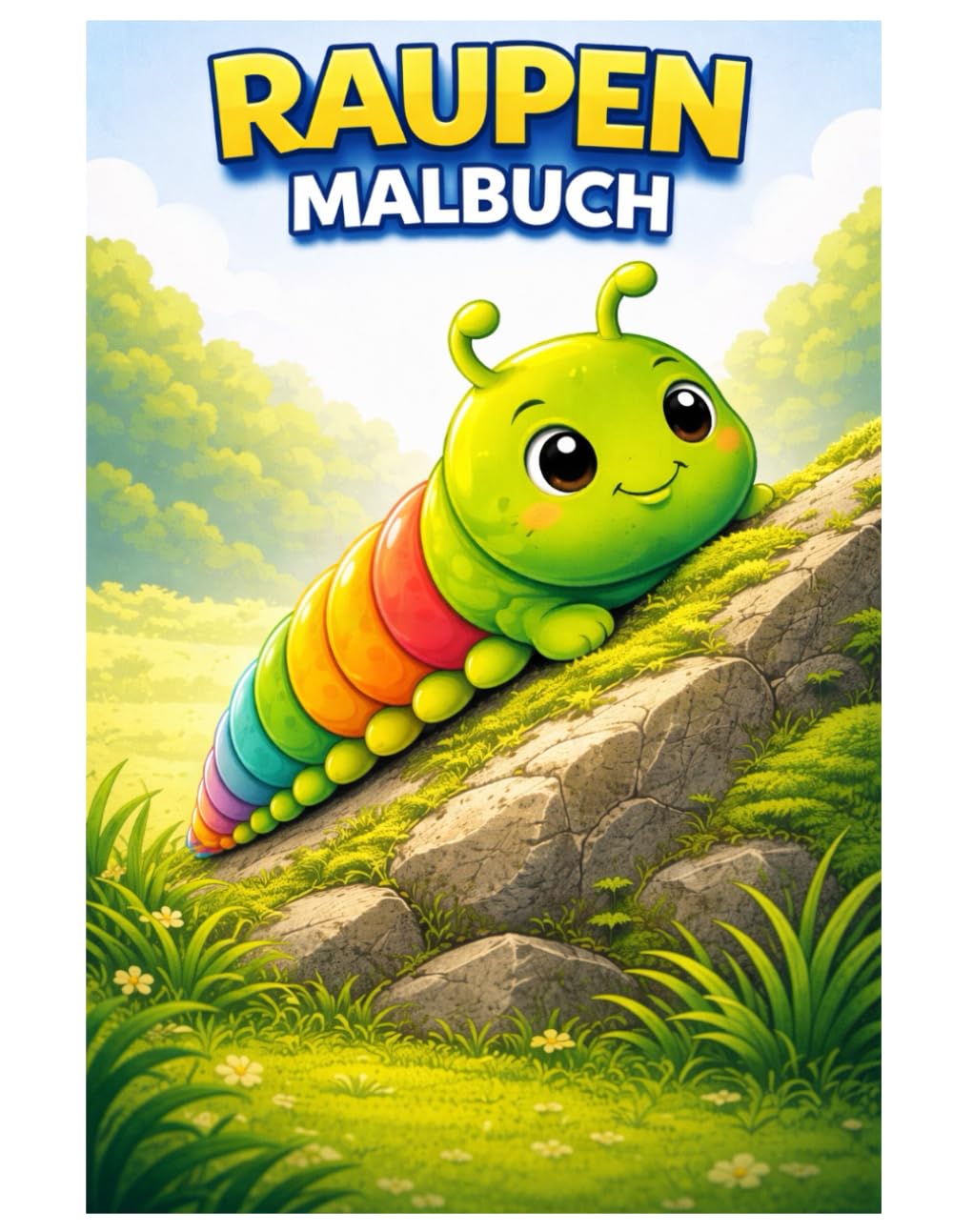 Raupen Malbuch: 50 niedliche Ausmalbilder der kleinen Krabbler – Für Kinder und Erwachsene zum Ausmalen und Entspannen