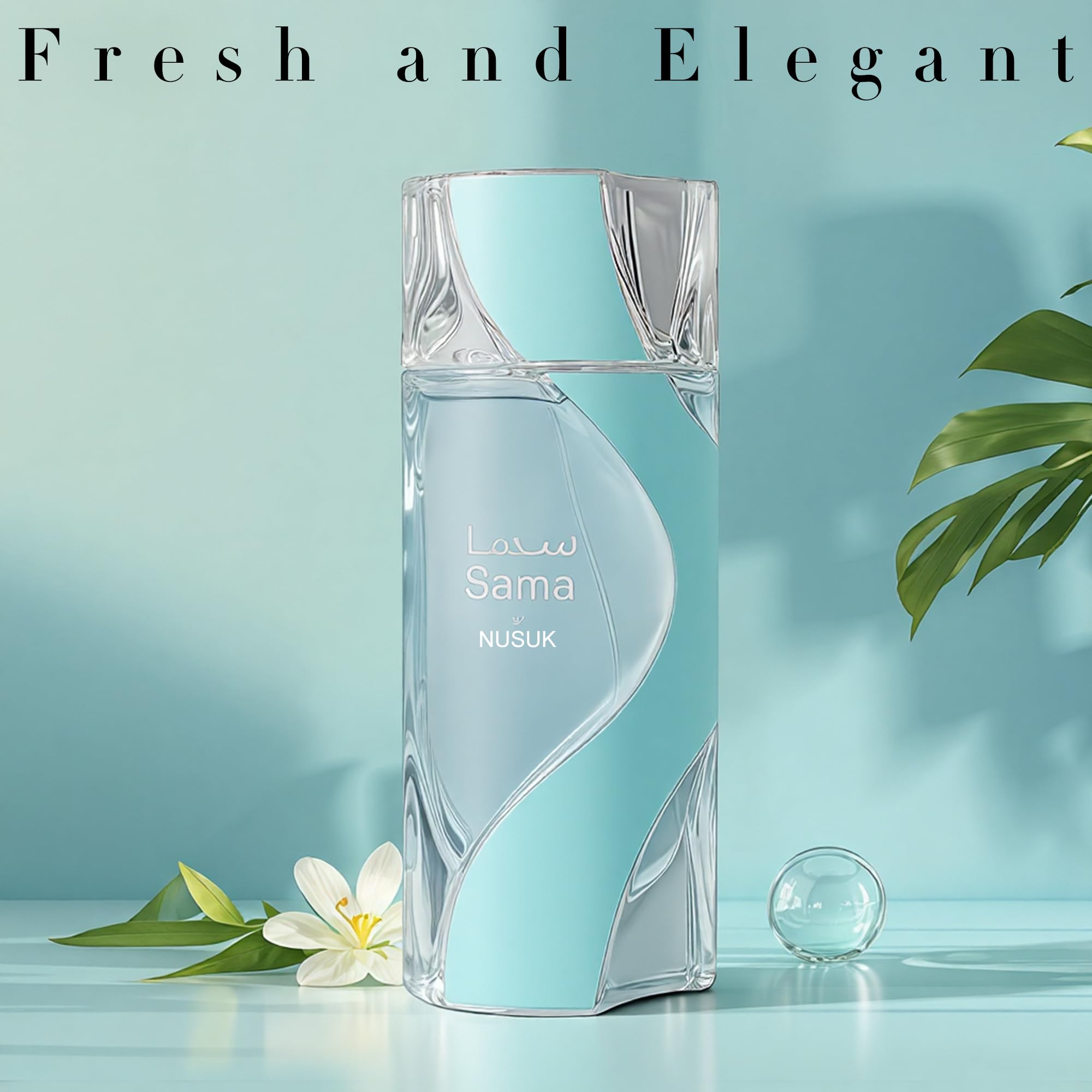 Nusuk Sama Cologne for Men | Warm Spicy Gourmand Eau de Parfum | 100ml Long Lasting Perfume with Lemon & Bergamot, Ozonic Sage & Geranium, Clean Moss, Musk & Amber | Rich Seductive Scent