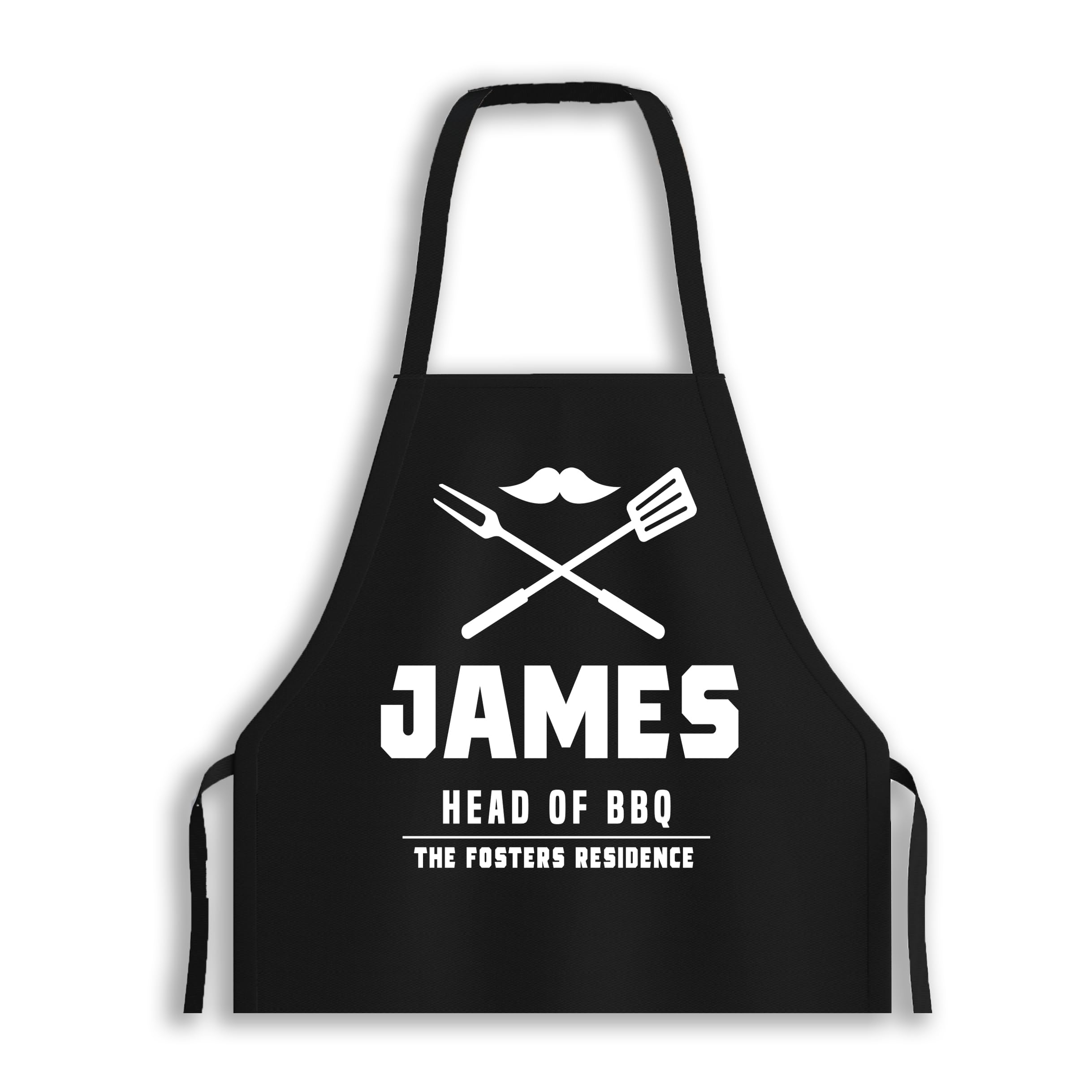 Pink Positive Head of BBQ Apron for Men with Moustache | Personalised Gifts for Men, Dad, Fathers Grill Masters and Cooking