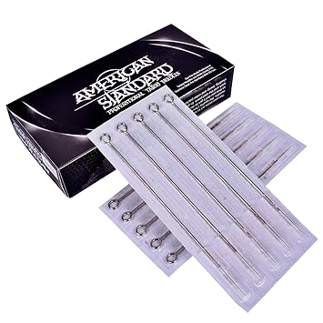 American Standard Fine Long Tattoo Needles Magnum – Disposable & Sterilized (Pack of 20) (9M1)