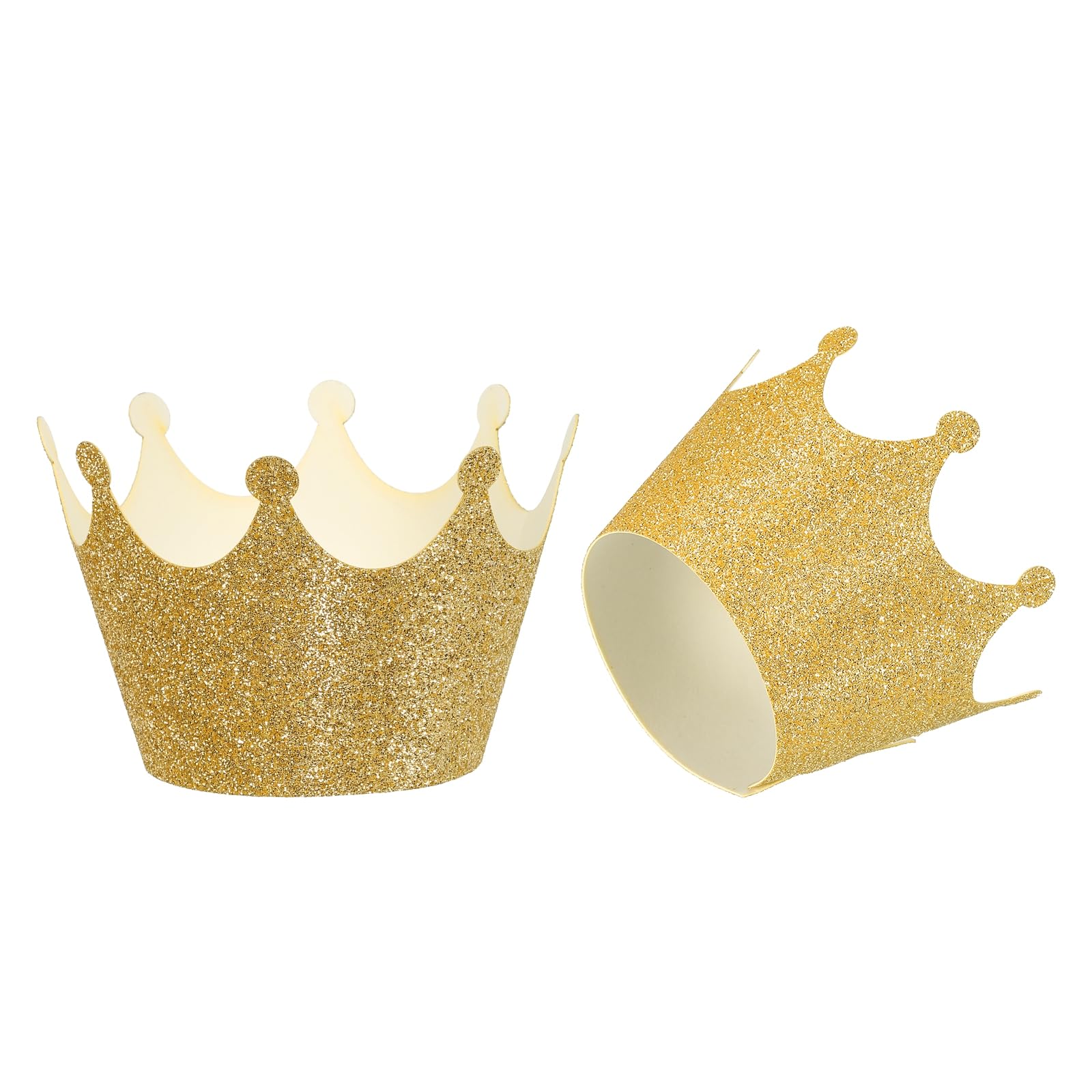 Caissettes en papier pour cupcakes décoration gâteau jaune doré motif couronne fête