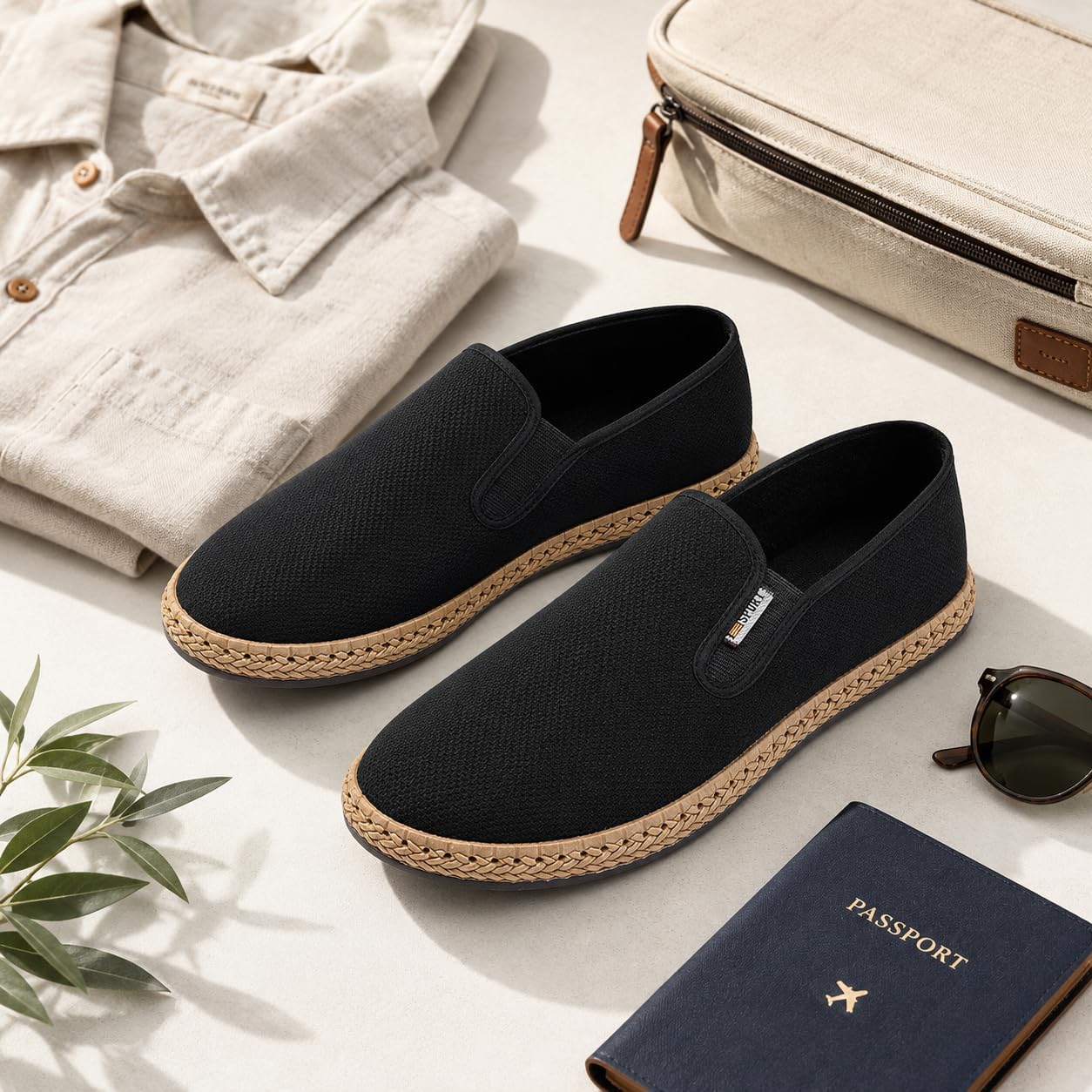 Canvas Slip On Shoes Casual Loafers for Men Lightweight Breathable Walking