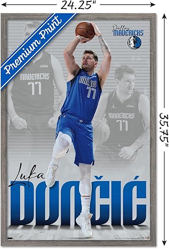 Miniatura 54 de Trends International NBA Dallas Mavericks - Póster de pared de Luka Doncic 22, 22.375 x 34 pulgadas, versión enmarcada en negro Versión enmarcada