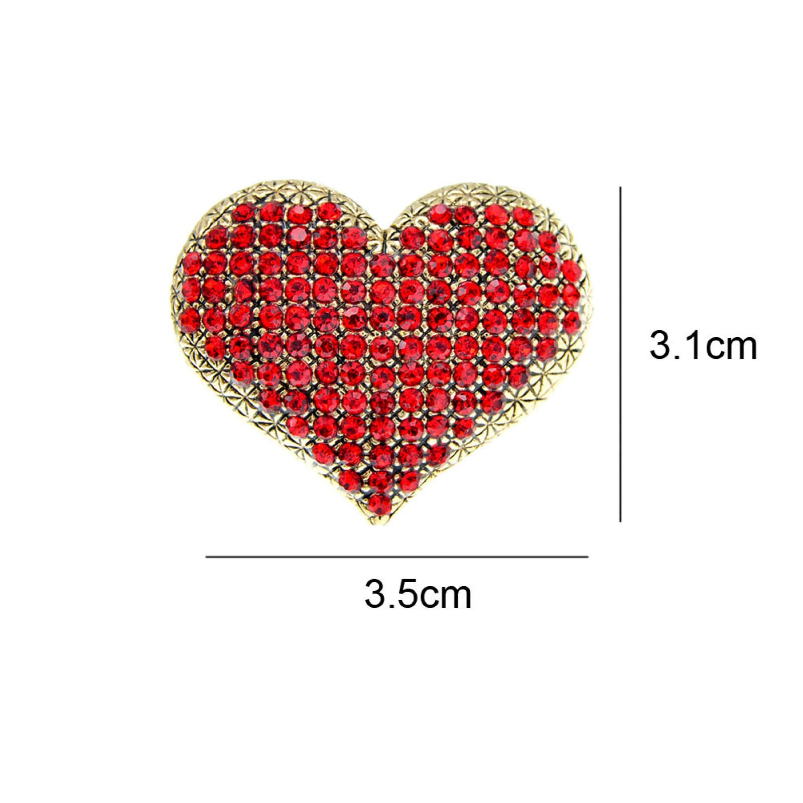Spilla vintage a forma di cuore con strass: spilla a forma di uccello