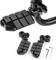 Vista 11 de Estriberas para motocicleta y autopista, compatible con Harley Road King Street Glide, Honda, Suzuki, Yamaha con protector de motor de 1 pulgada