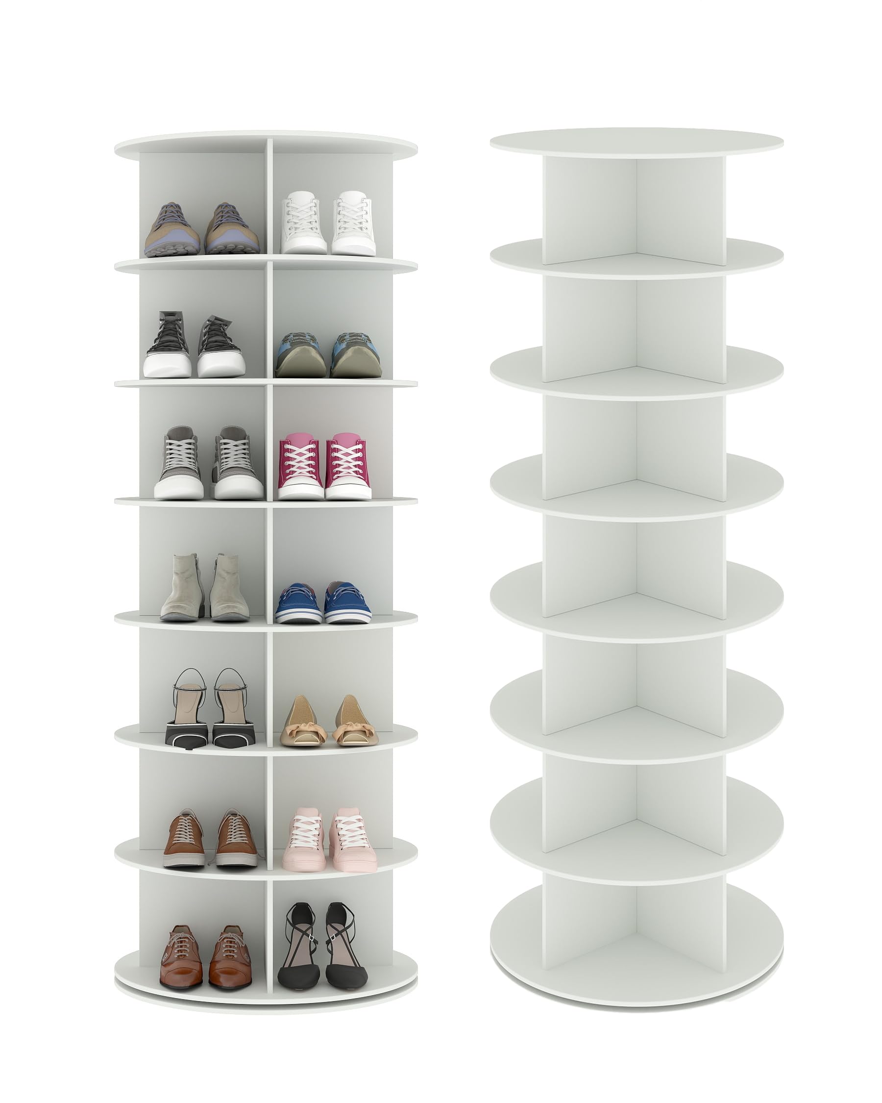 Zapatero Entrada Recibidor Estrecho Giratorio, Zapatero Estrecho y Alto Blanco, Shoe Rack, Zapateros Recibidores Entrada, Shoe Cabinet de 7 Pisos con 28 Espacios Abiertos