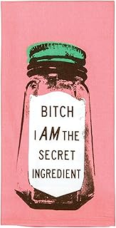 Blue Q Bitch I Am The Secret Ingredient Dish Towel - Funny Kitchen Towels, 100% Cotton, Durable, Soft & Super Absorbent, Machine Washable, Screen-Printed, Vibrant Colors, Gift Ideas, Size 28" x 21"