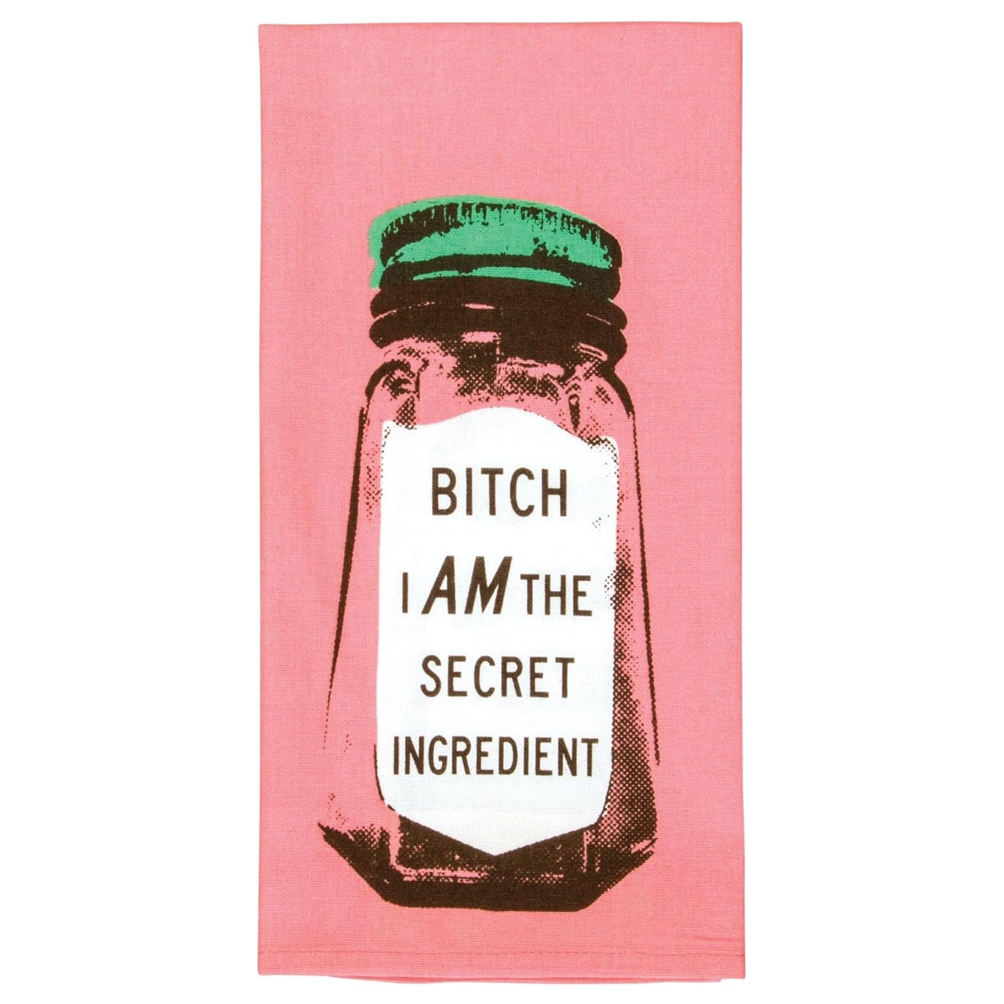 Blue Q Bitch I Am The Secret Ingredient Dish Towel - Funny Kitchen Towels, 100% Cotton, Durable, Soft & Super Absorbent, Machine Washable, Screen-Printed, Vibrant Colors, Gift Ideas, Size 28" x 21"