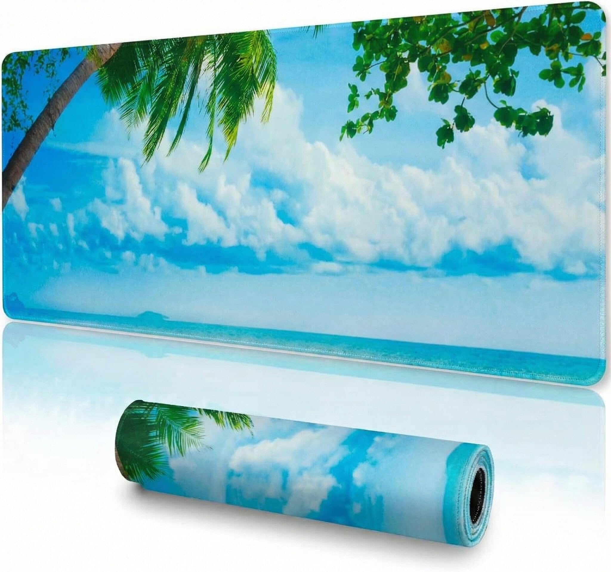 Saco XXL Gaming Mouse Pad for PC – Large Desk Mat 900×400×3mm, Extended Non-Slip Rubber Base, Waterproof Surface, Scenery Design, Big Keyboard Mouse Pad for Office & Home Setup