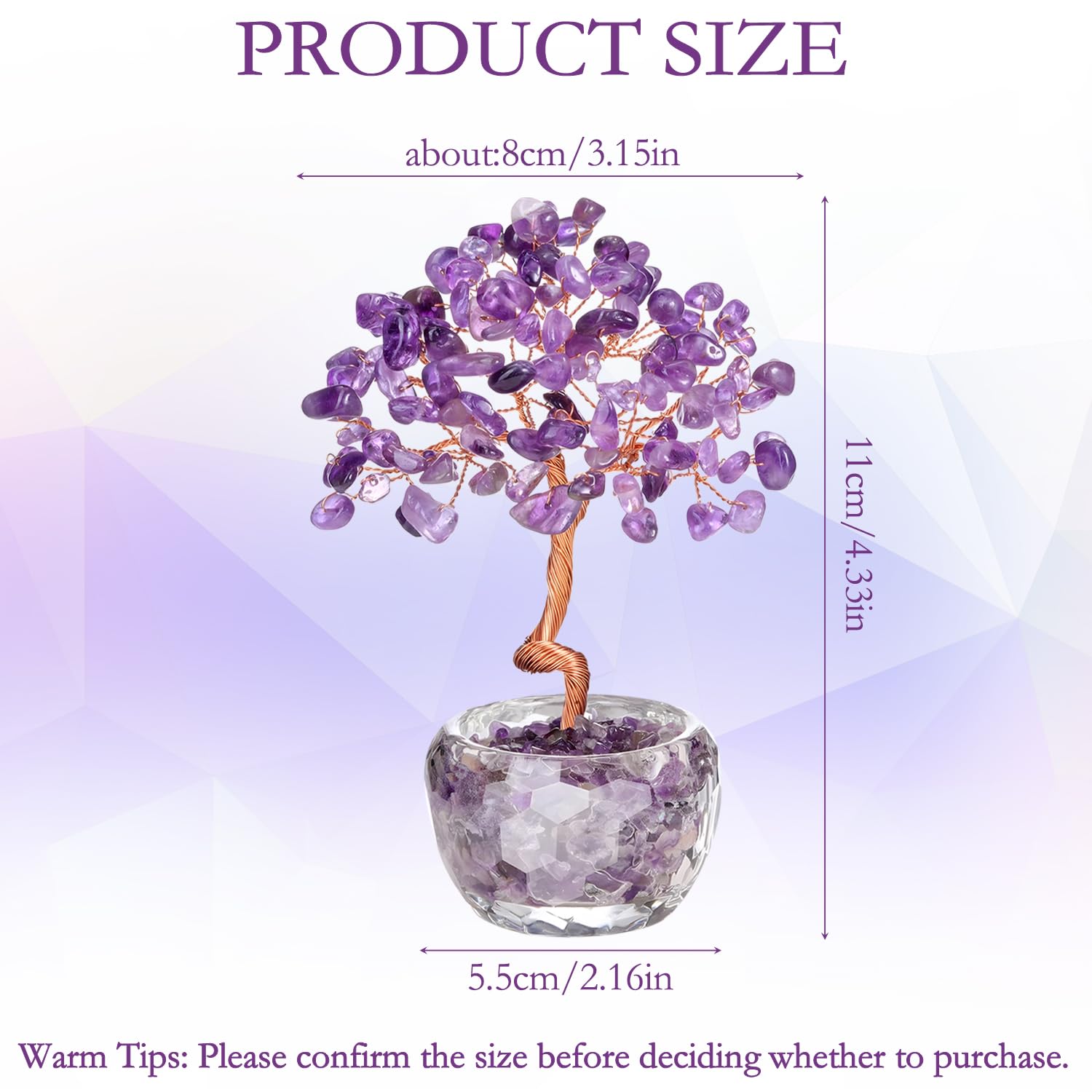 Arbre en cristal de quartz rose fait main pierre précieuse guérison décoration maison bureau chakra cadeau porte-bonheur anniversaire violet