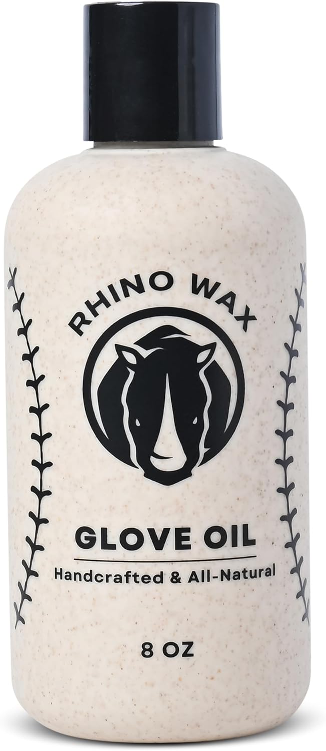 Rhino Wax – Baseball Glove Oil 8 oz – Softens and Hydrates Leather Fibers – Improves Ball Gloves Flexibility and Performance – Break in Mitts Fast – Natural Ingredients – Proudly Made in The USA