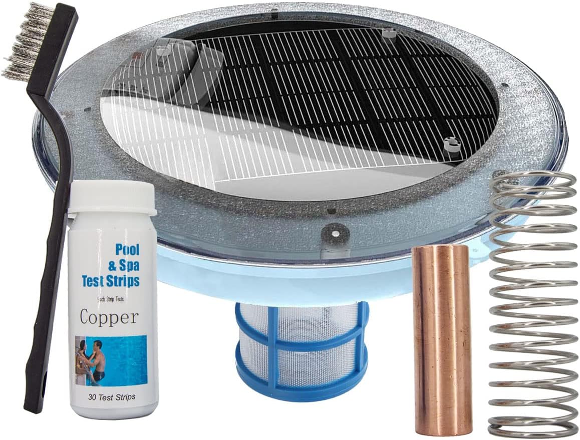 Solar Pool Ionizer, Floating Water Cleaner and Purifier Keeps Water Clear, 85% Less Chlorine, Free Sun Shock & Water Purifier, Pool Ionizer Solar Powered