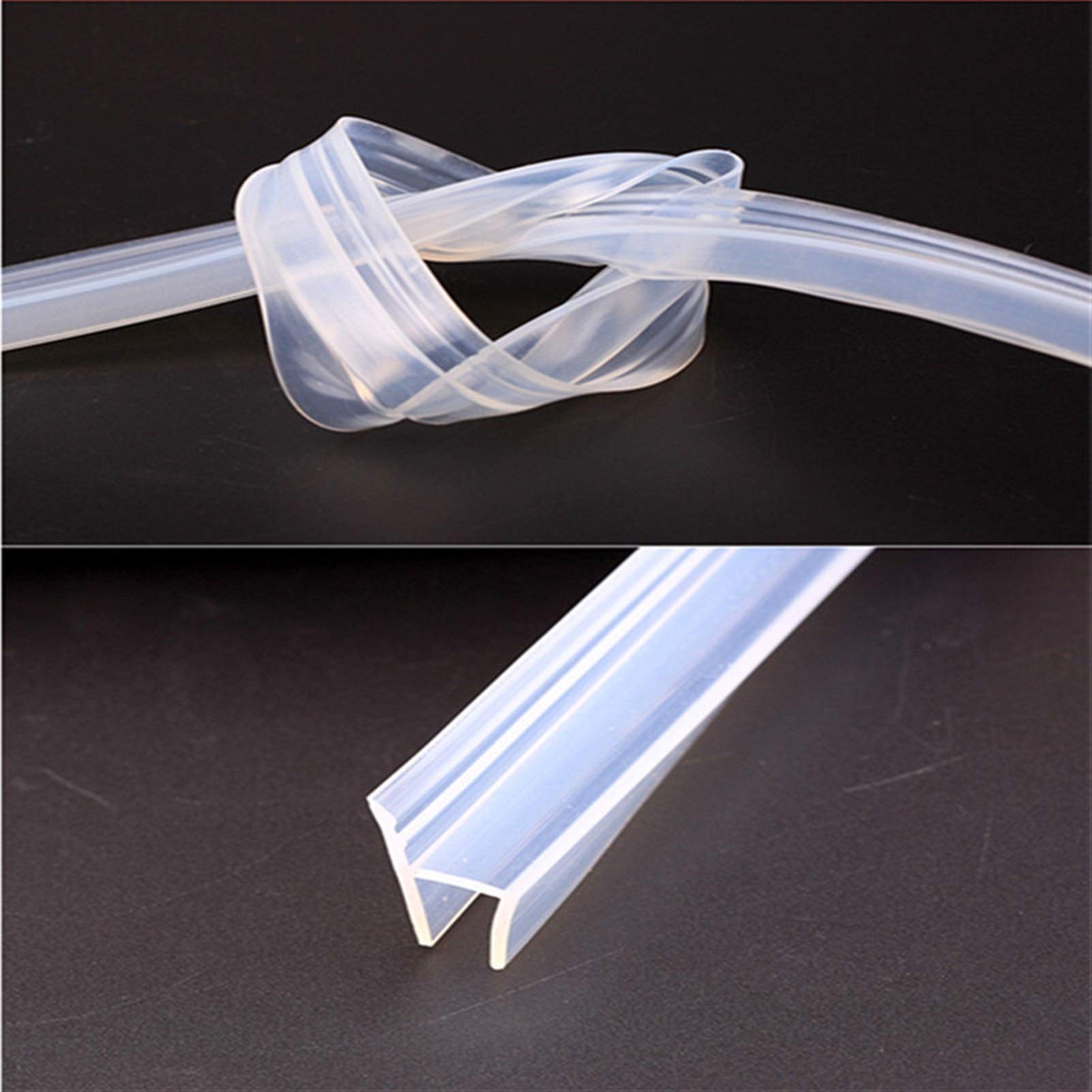 Bclla Zkenshan-Weather Stripping Seal Rubber Shower Room Door Window Glass Seal Strip,5 M H Shape Silicone Weatherstrip, Glass Door Seal Strip Stop Shower Leaks (Color : 8 mm)