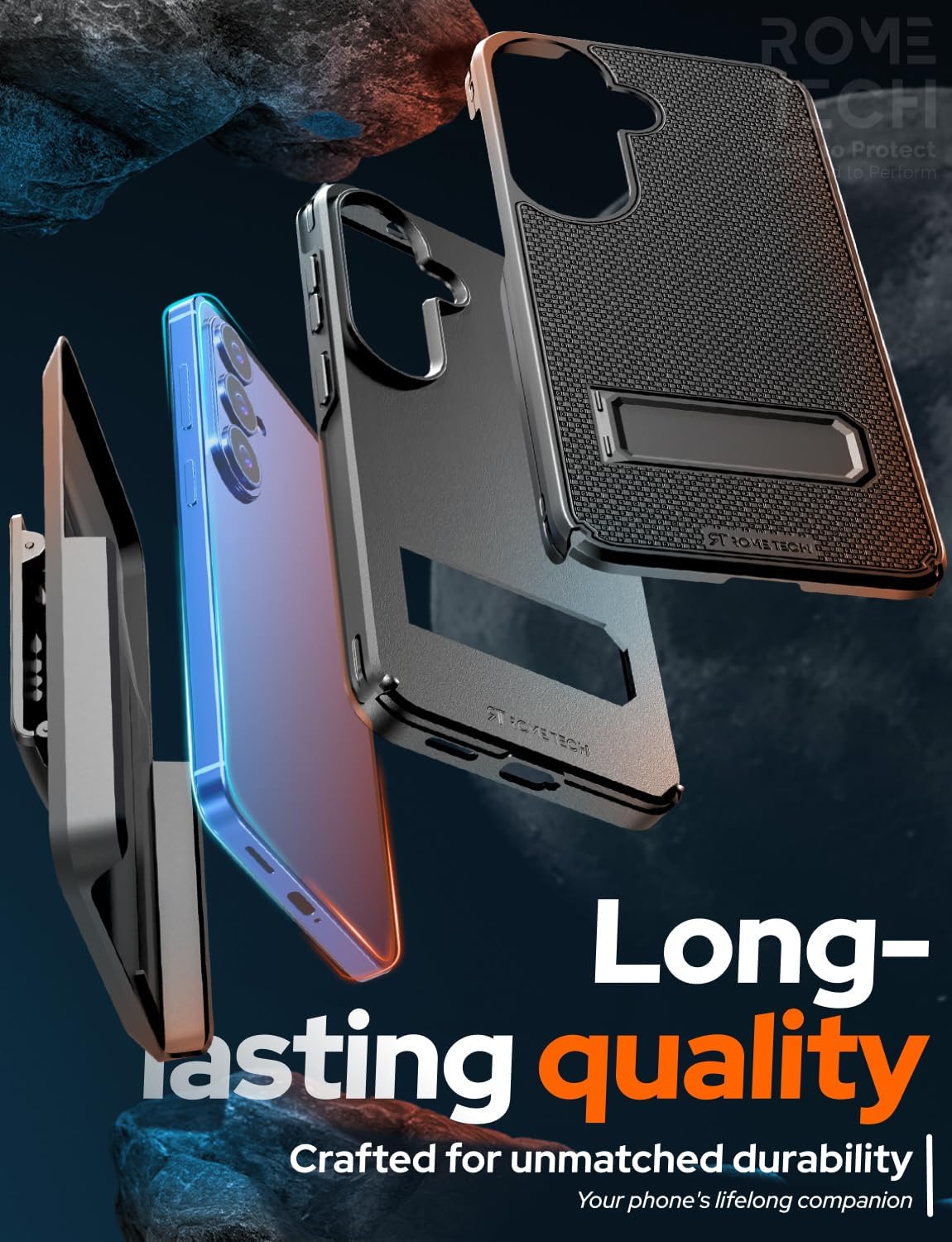 Designed for Samsung Galaxy S26 Case with Belt Clip Holster - Compatible with MagSafe Magnetic Heavy Duty Phone Cover with Kickstand - Black