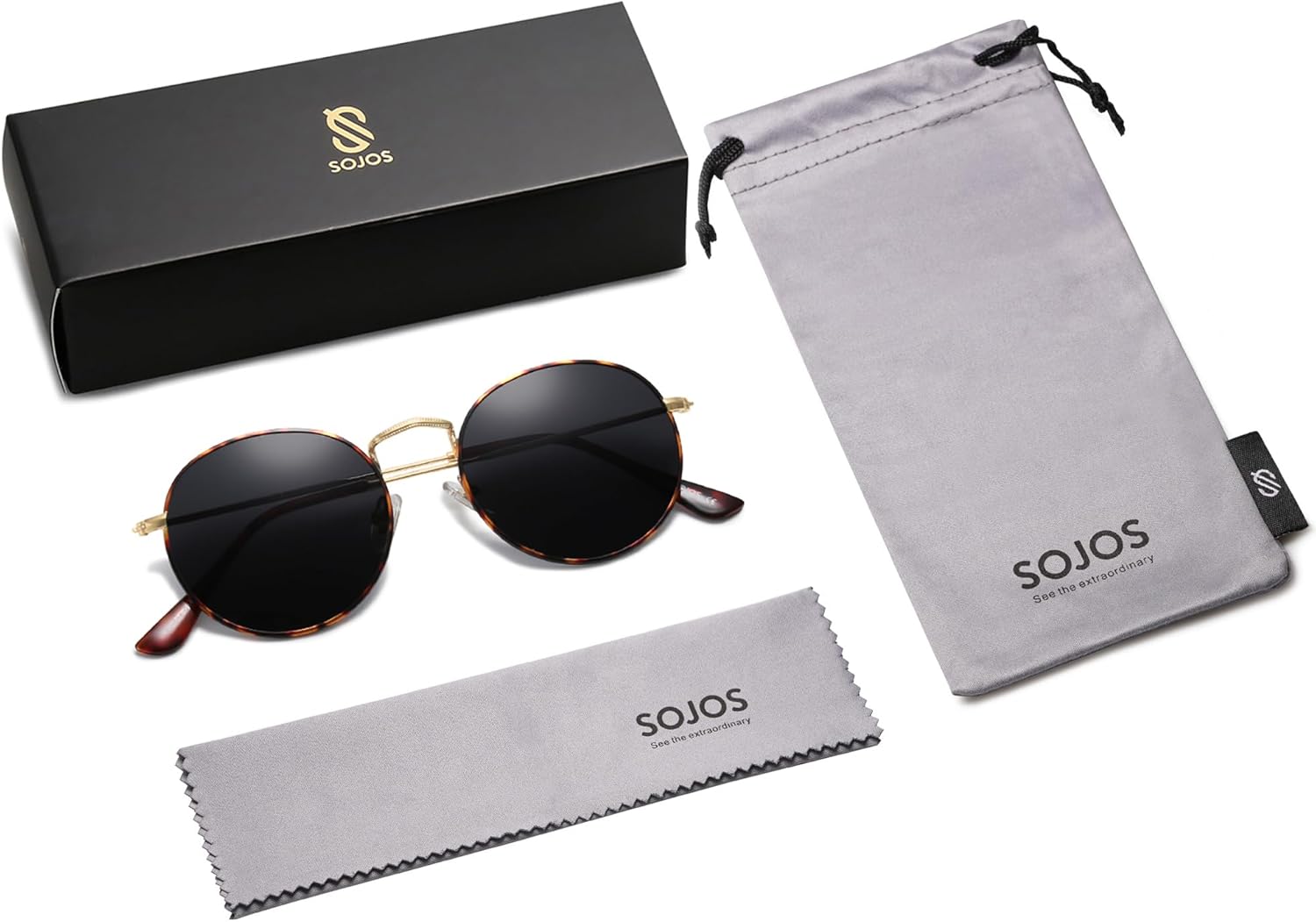 SOJOS Small Round Polarized Sunglasses for Women Men Classic Vintage Retro Shades UV400 SJ1014 - Image 6