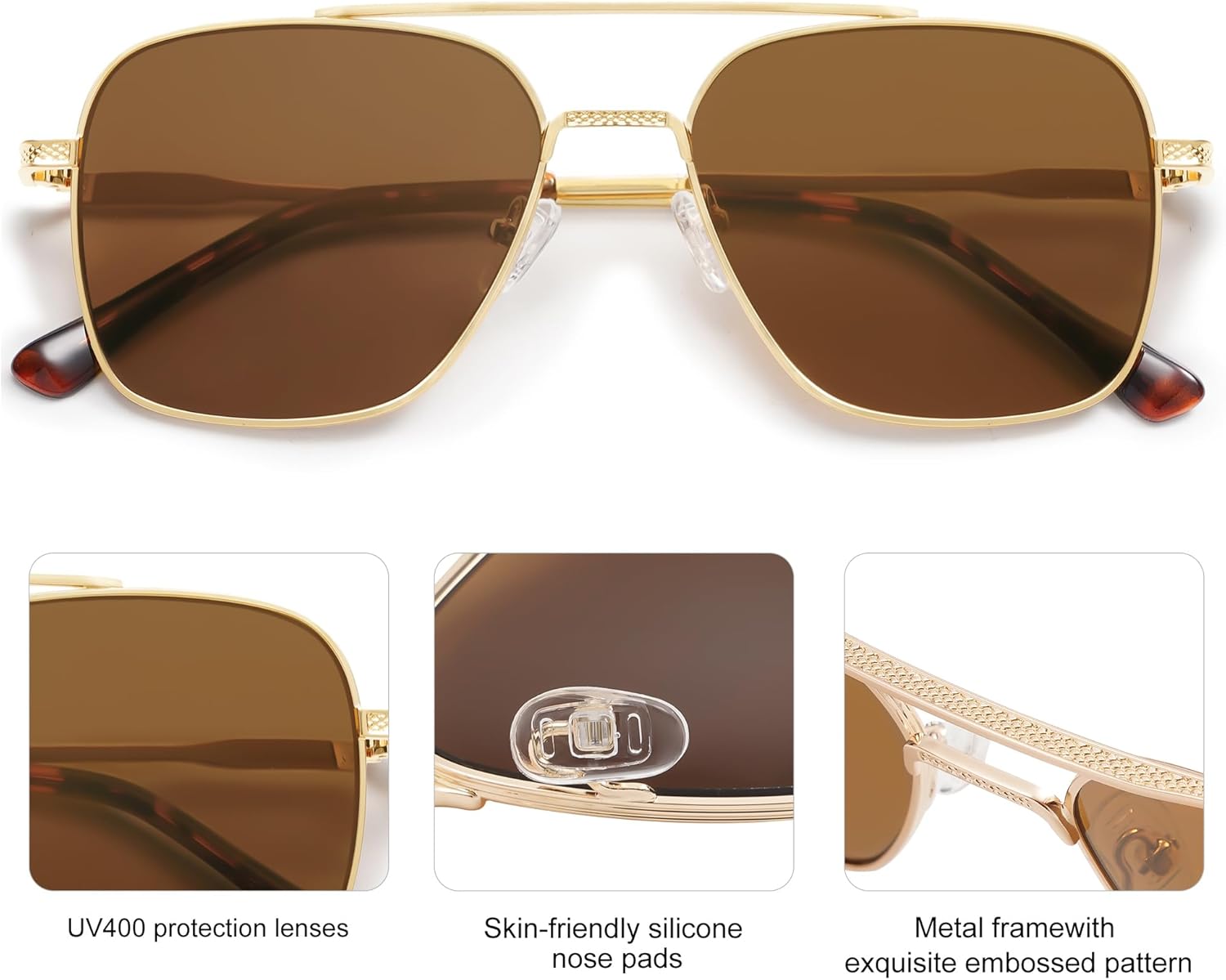 SOJOS Aviator Sunglasses for Men WomensTrendy Designer Shades SJ1232 - Image 5