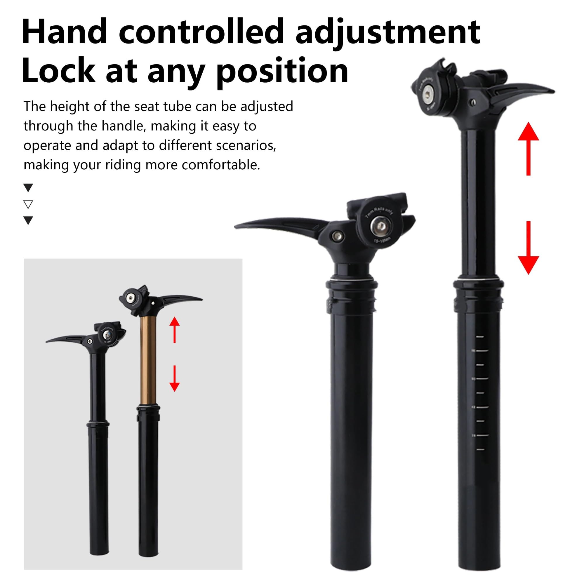 Selle de vélo pour HASSNS Le Compte-Gouttes de Tige de Selle de vélo Tige de Selle VTT