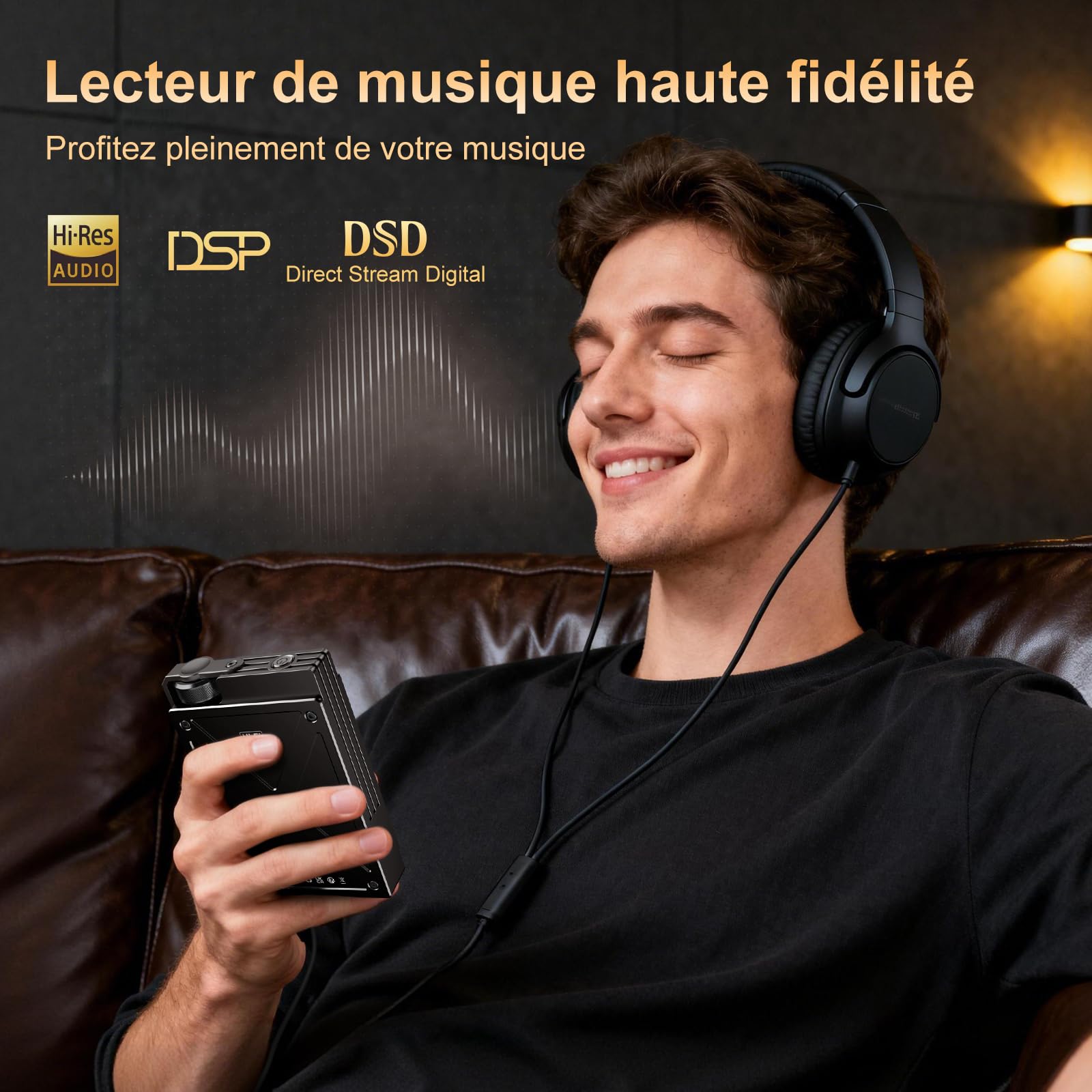 Lecteur MP3 HiFi Portable 64 Go, DAC FLAC/DSD, 192 kHz/24 Bits