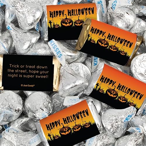 116 piezas de dulces de Halloween, recuerdos de fiesta en miniatura, chocolate y besos (1.50 libras, aproximadamente 116 piezas) - Calabazas disponible en Yaxa Peru