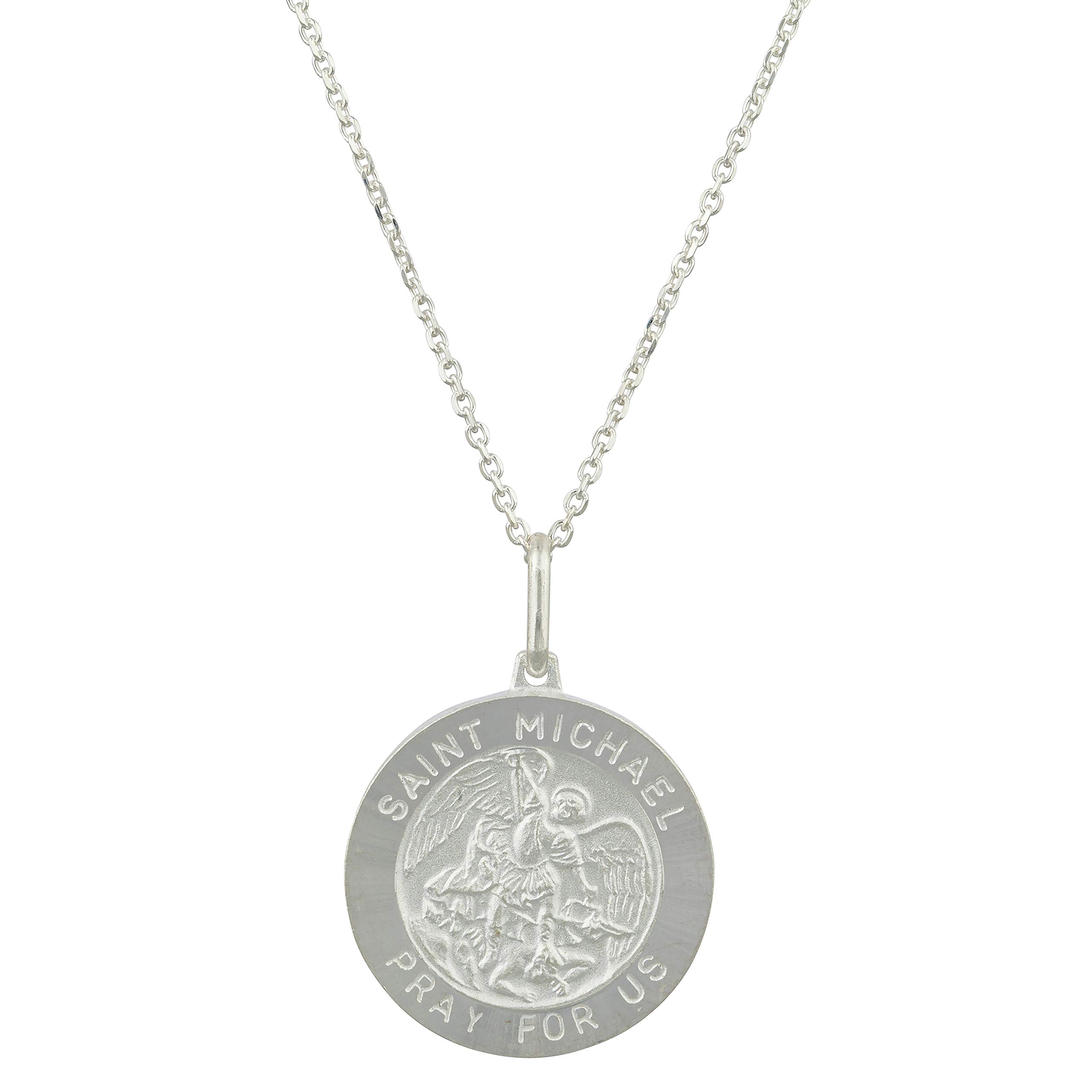 925 Silver Saint Benedict Reversable Medal Pendant with 18 Inch Link Necklace