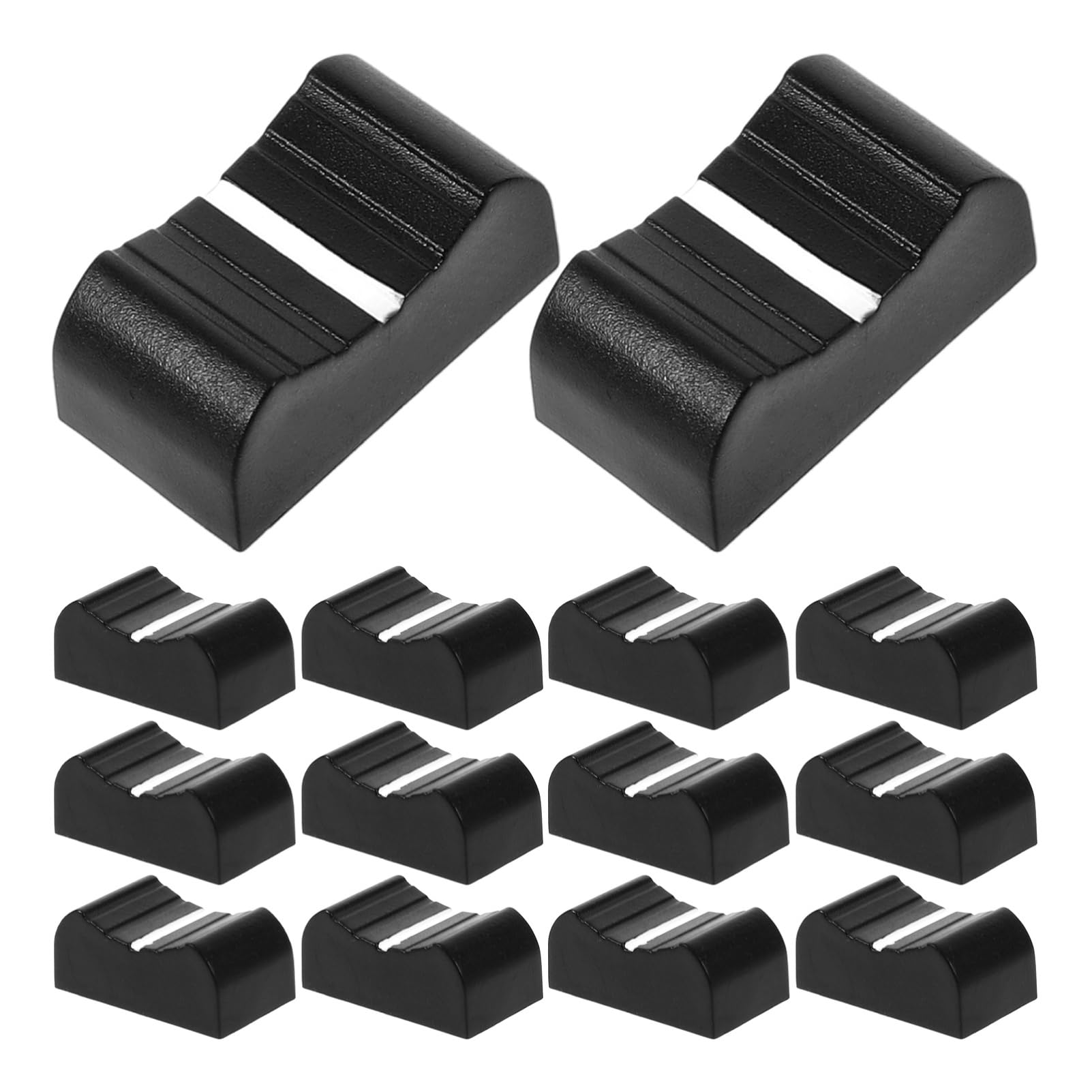 Abaodam 20Pcs Console Mixer Slider Faders Knobs Replacement for Potentiometer Black Knob Easy to Install