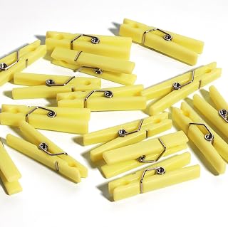 60PCS Baby Shower Clothespin Games Mini Clothes Pins 1.4 inch for Party Decorations (Yellow)