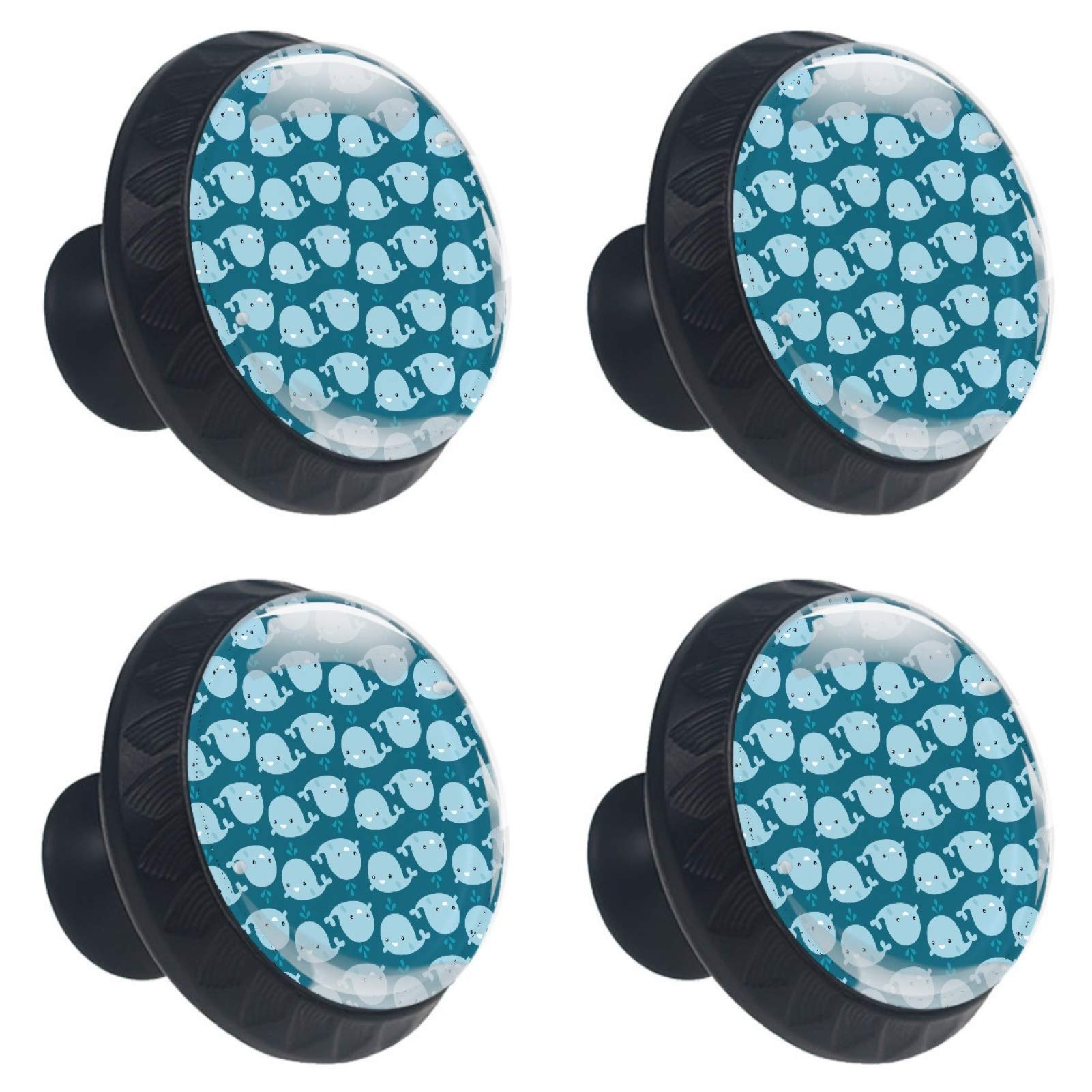 Boutons en verre baleine (lot de 4) de 30 mm pour customiser un tiroir ou un meuble
