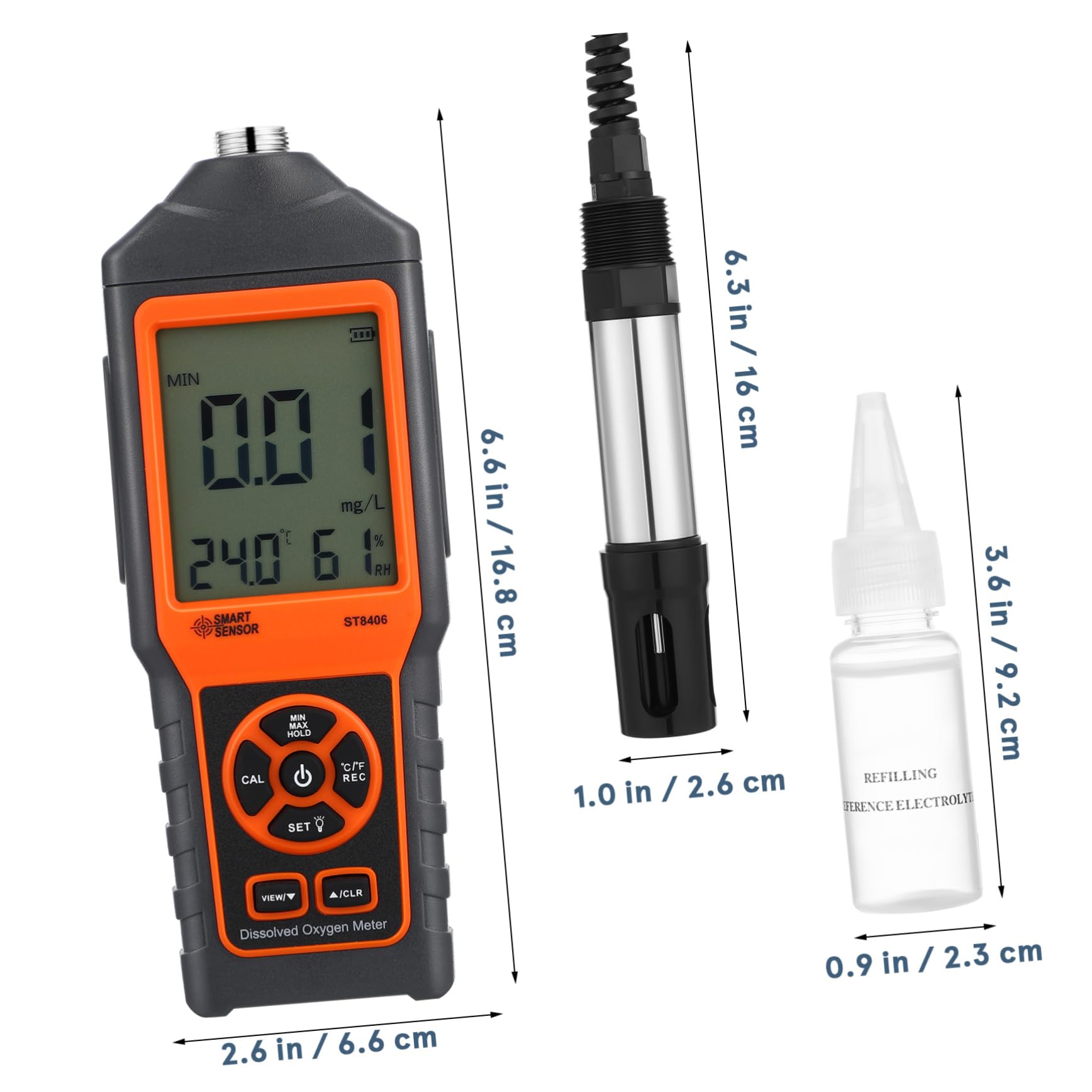 HEMOTON 1 Juego Medidor Digital de Disuelto Portátil para Acuicultura Kit de Pruebas de Agua con Pantalla LCD y para y Análisis de de Agua
