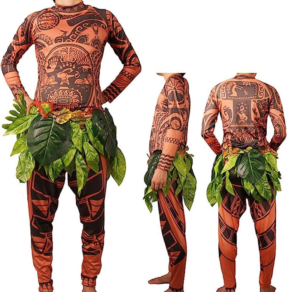 FEEAAMaui Tattoo T Shirt/Pants Halloween Adult Mens Women Cosplay Costume