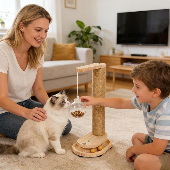 Cat Scratcher Post Sisal Rope Interactive Scratcher