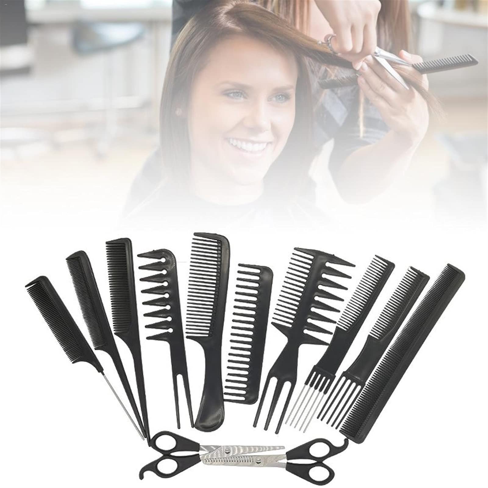 Ciseaux de coupe de cheveux, ensemble de ciseaux de coupe de cheveux, ciseaux de coupe de cheveux, ciseaux amincissants avec peignes et cape pour coupe de cheveux, soins capillaires quotidiens, 14