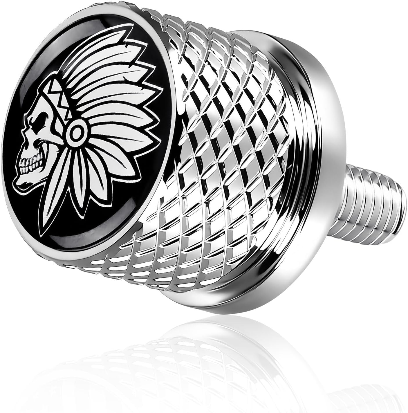 GUAIMI Stainless Knurled Fender Rear Seat Bolt Screw for Indian Chief Roadmaster Scout 2015-2021 - Indian Skeleton-Chrome