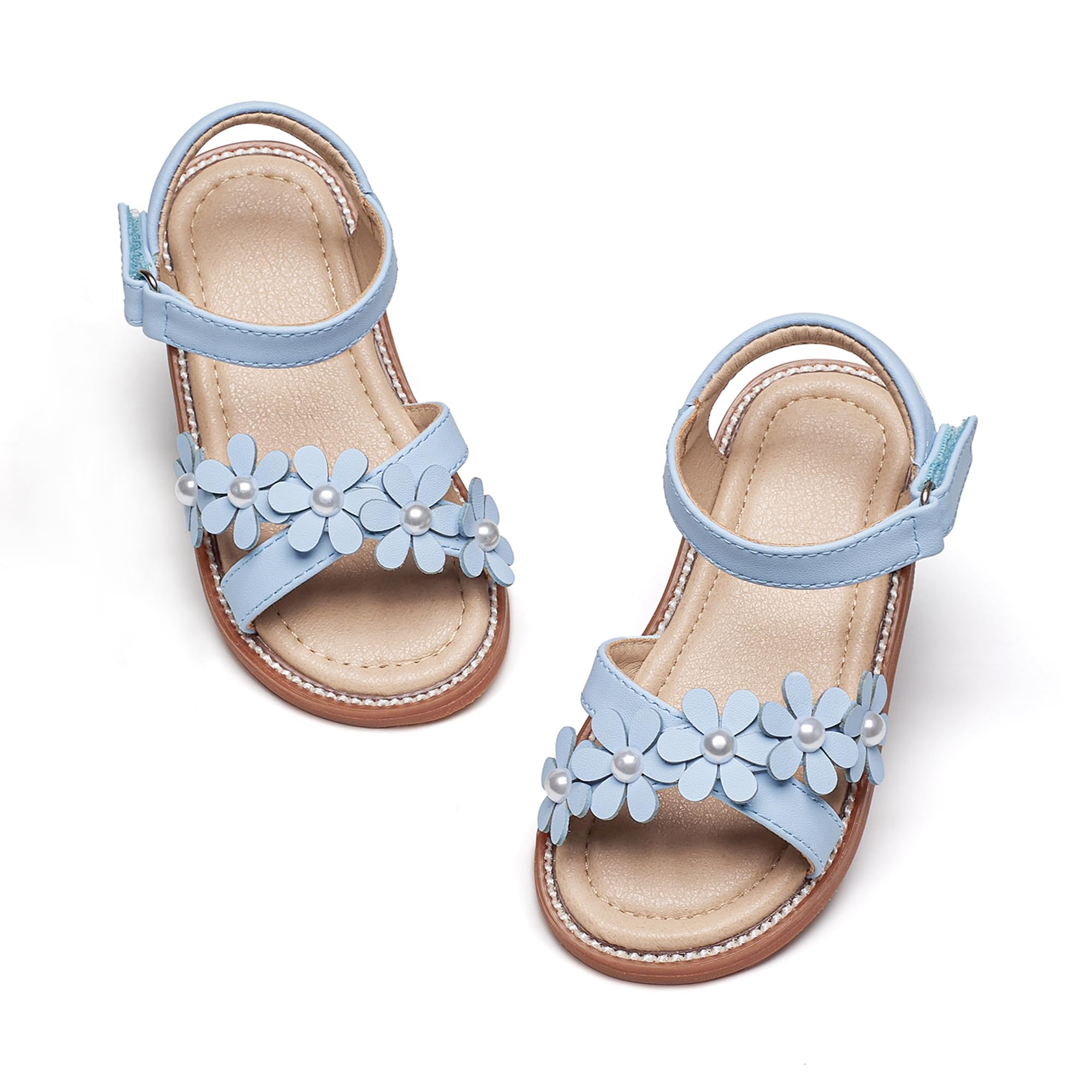 Otter MOMO Girls Open Toe Princess Flat Sandals with Comfort Sole Summer Sandals
