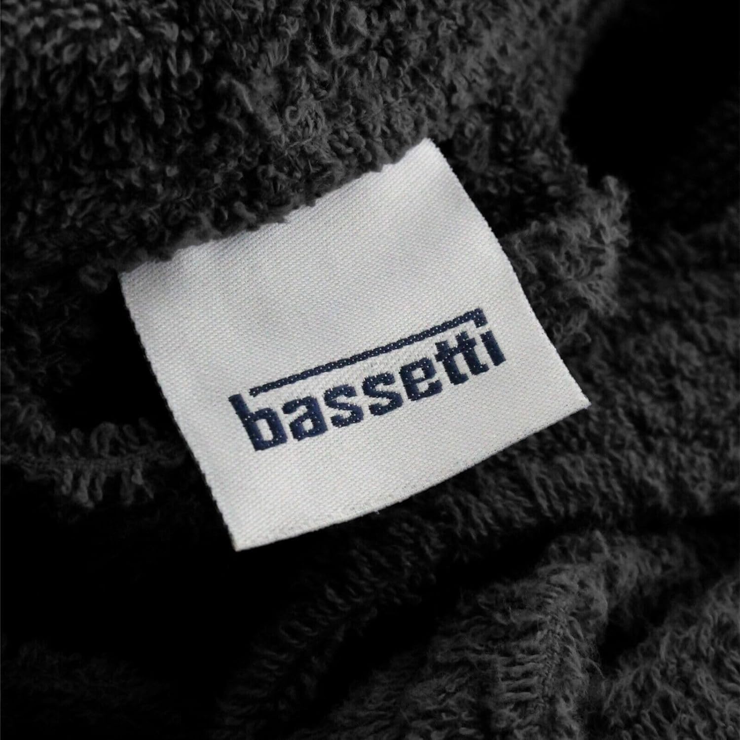 Bassetti Accappatoio Spugna 100% Cotone Tinta Unita Lungo con Cappuccio e Tasche Altamente Assorbente Uomo Donna Unisex (IT, Testo, XL, Regular, Regular, 7-Ardesia)