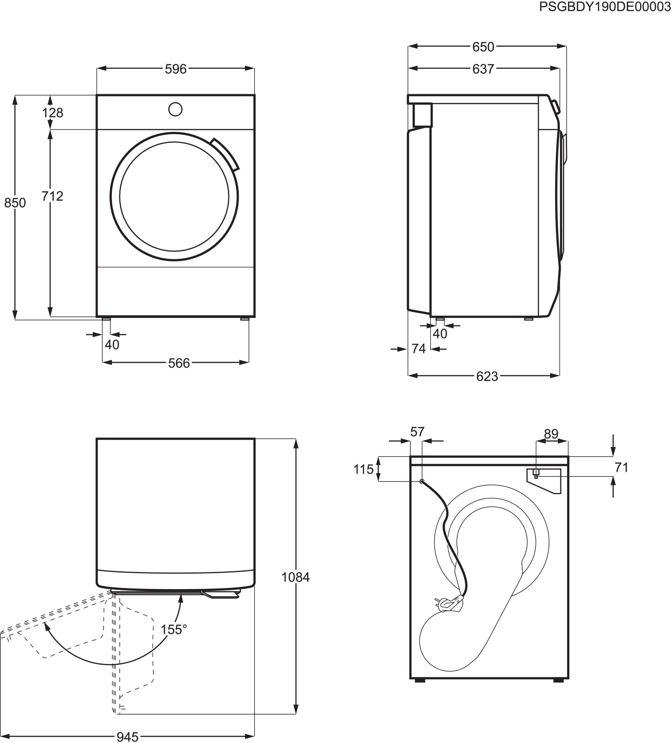 Electrolux Asciugatrice 8Kg, EDH4825TW, Classe A++, Tecnologia SimpliCare System, Pompa di Calore, 850x596x623 mm, Bianco