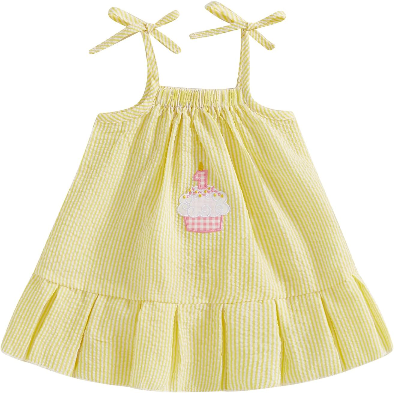 Baby Girl First Birthday Outfit Cake Smash Dress One Year Old Birthday Dress Summer Casual Dress