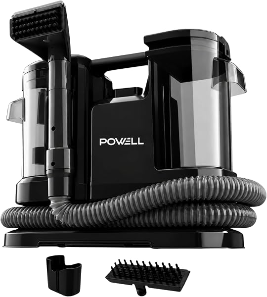 Powell Przenośny odkurzacz do dywanów i odplamiacz – odkurzacz do sof i plam o mocy 450 W do dywanów, mebli, dywaników, materacy, schodów i tapicerki samochodowej | Lekki i szybkoschnący (czarny)