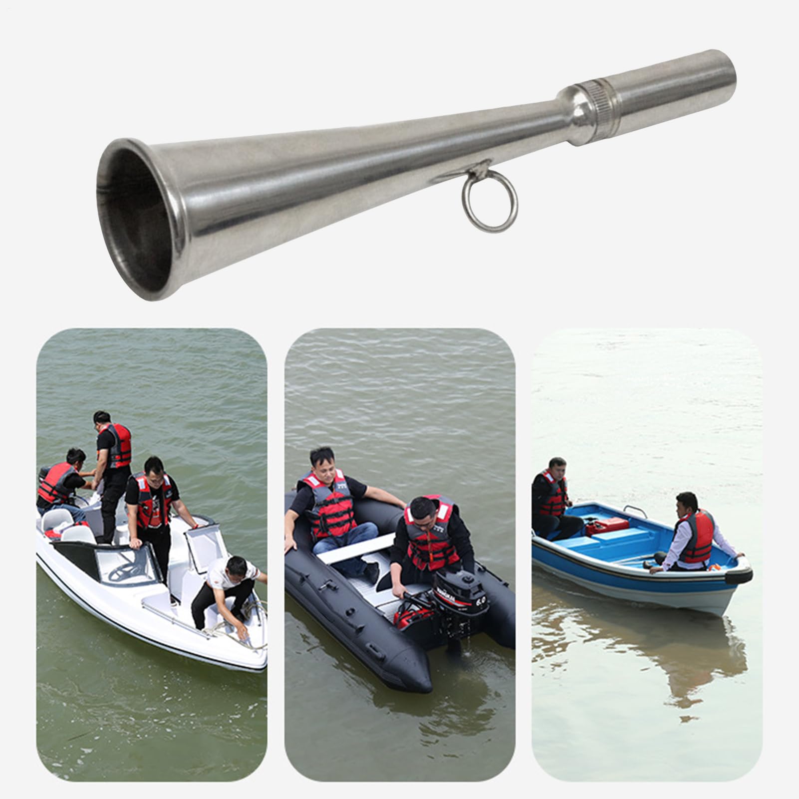 ad aria per barca, da campeggio, in acciaio inox, per marine, molto rumoroso, tromba ad aria portatile per la sicurezza per eventi sportivi, allarme animali