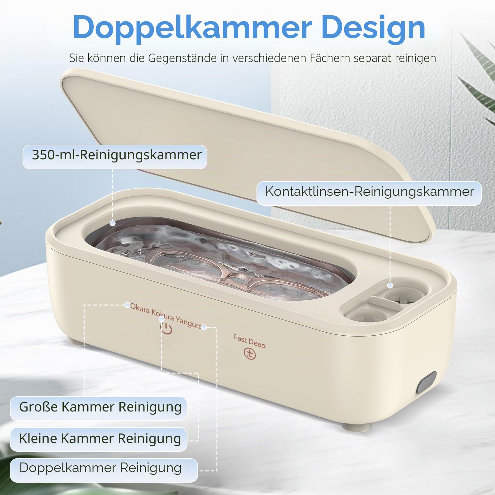 Ultraschallreinigungsgerät, 48000Hz Ultraschallreiniger, 350mL Professioneller Ultrasonic Cleaner Ultraschallbad, Ultraschallgerät für Brillen Zahnersatz Schmuck Ringe Münzen Halskette