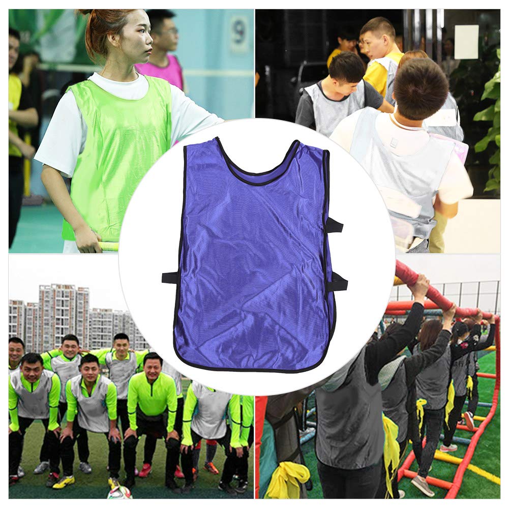 Gilet da Allenamento per Adulti Viola 12 Pezzi in Nylon per Allenamento di Squadra, Taglia Libera per Il Calcio e Il Basket Fitness