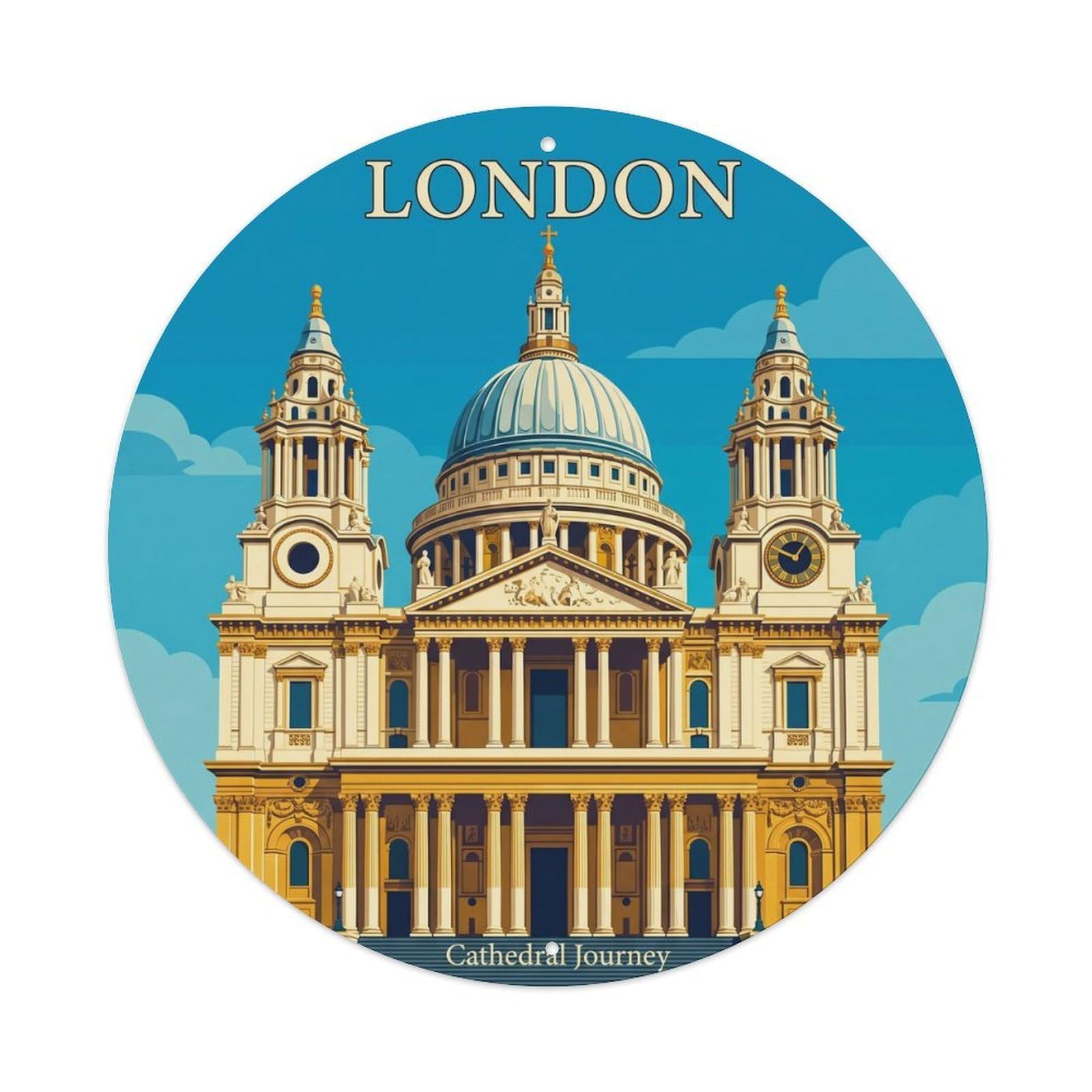 Vintage Travel England Cathedral Journey Metal Tin Sign
