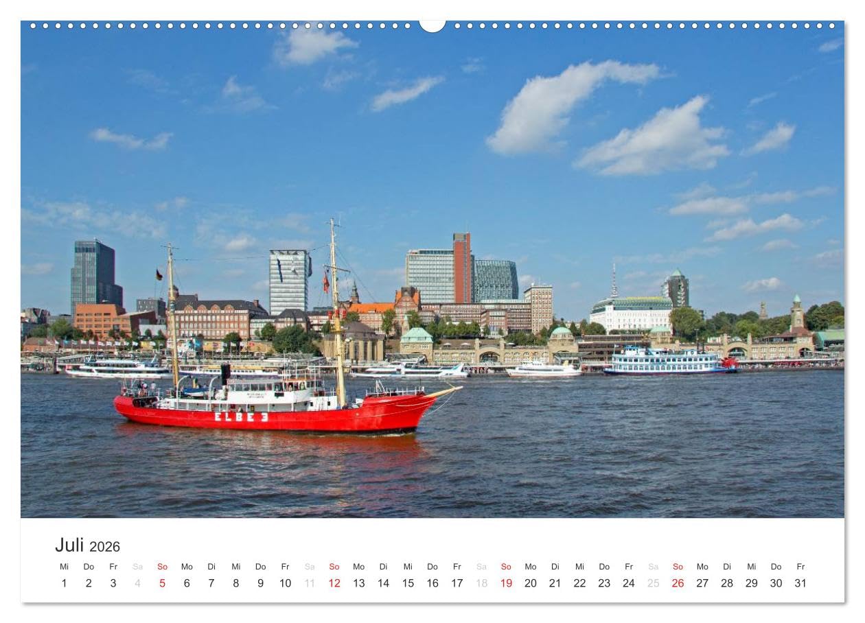 Hamburg (hochwertiger Premium Wandkalender 2026 DIN A2 quer), Kunstdruck in Hochglanz: Der Kalender zeigt Highlights der Hamburger City mit Hafen, ... Hamburger Dom und Alster. (CALVENDO Orte)