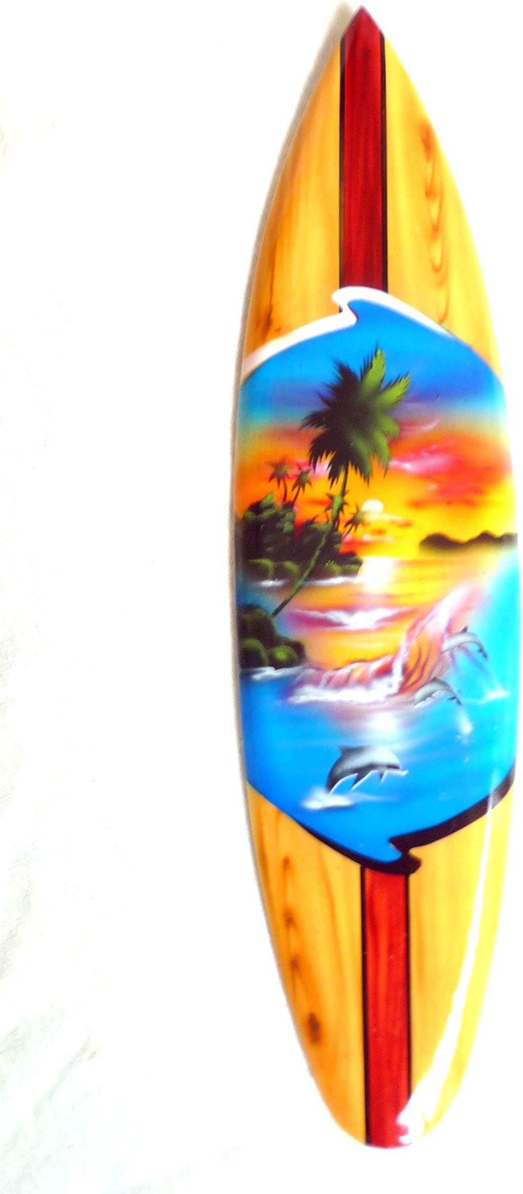 Mniatur Dekosurfb Board Surfboard Riding 20 cm with Wooden Stand Decoration No 4 Rosewood