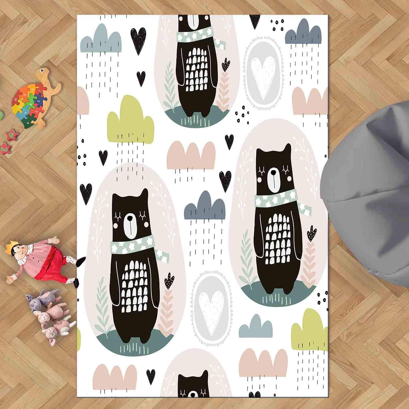 Else Yellow Black White Lines Gray Elephant Boy Kid Room 3D Print Non Slip Microfiber Kids Baby Room Decorative Area Rug Mat