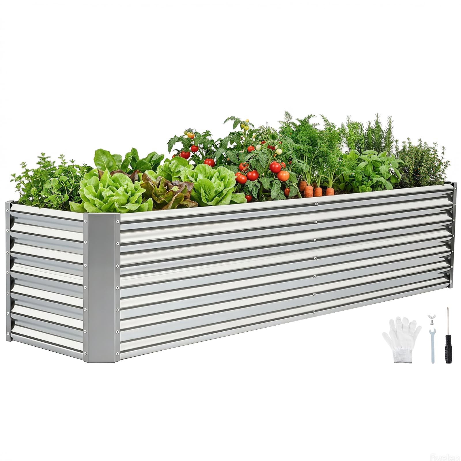 GoCampDirect Galvanized Raised Garden Bed - 240x60x60cm Deep Root Box