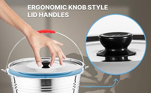 Miniatura 7 de Skywin Bote de metal con tapa, cubo de metal duradero de 4 galones con tapa para cargas pesadas, bote de basura de metal respetuoso con el medio