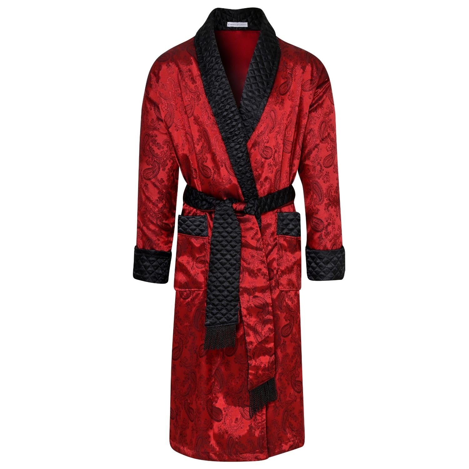 Bown Of London Men's Red British Gable Long Smoking Jacket - Claret (M)