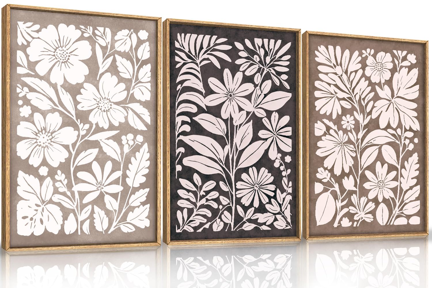 Vintage Watercolor Wildflower Wall Art - 3 Piece Set -32
