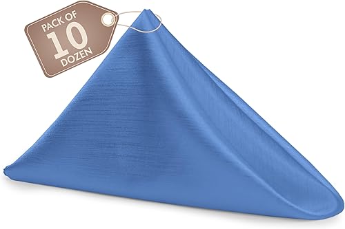Miniatura 494 de Ultimate Textile -1 docena - Reversible Shantung Satin - Majestic - Servilletas de tela Majestic de 17 x 17 pulgadas color azul pizarra